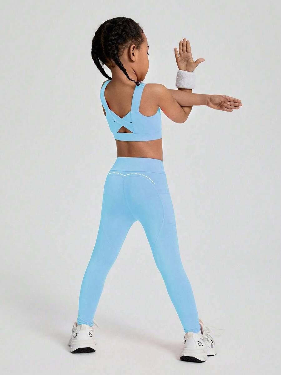 SHEIN NIEBIESKI SPORTOWY TOP PK01__110/116