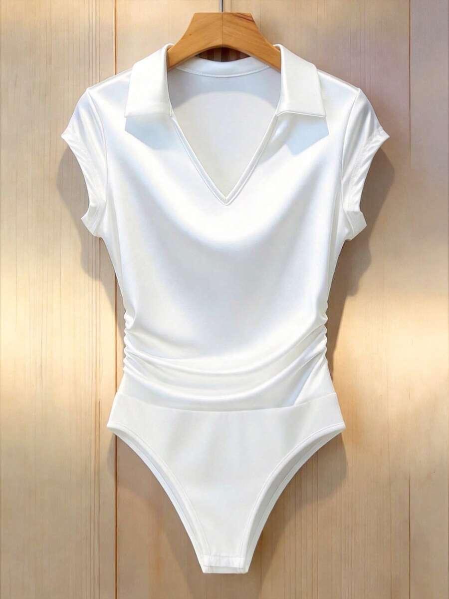 FRANCLIA BIAŁE BODY KRÓTKI RĘKAW S06__L