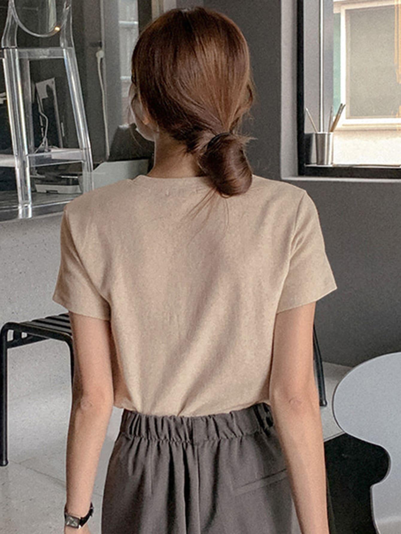 SHEIN BEŻOWA BLUZKA CASUAL S06__XS