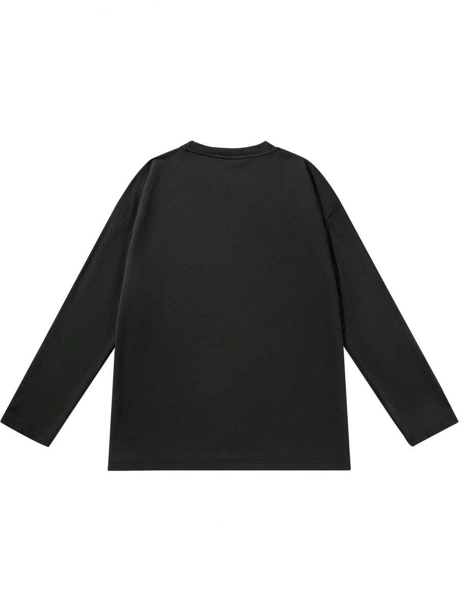 SHEIN CZARNA KOSZULKA DŁUGI RĘKAW S06__L