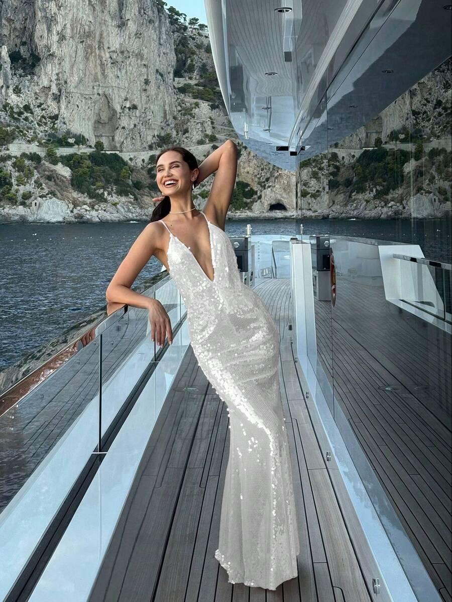 SHEIN BIAŁA MAXI SUKIENKA S09__S