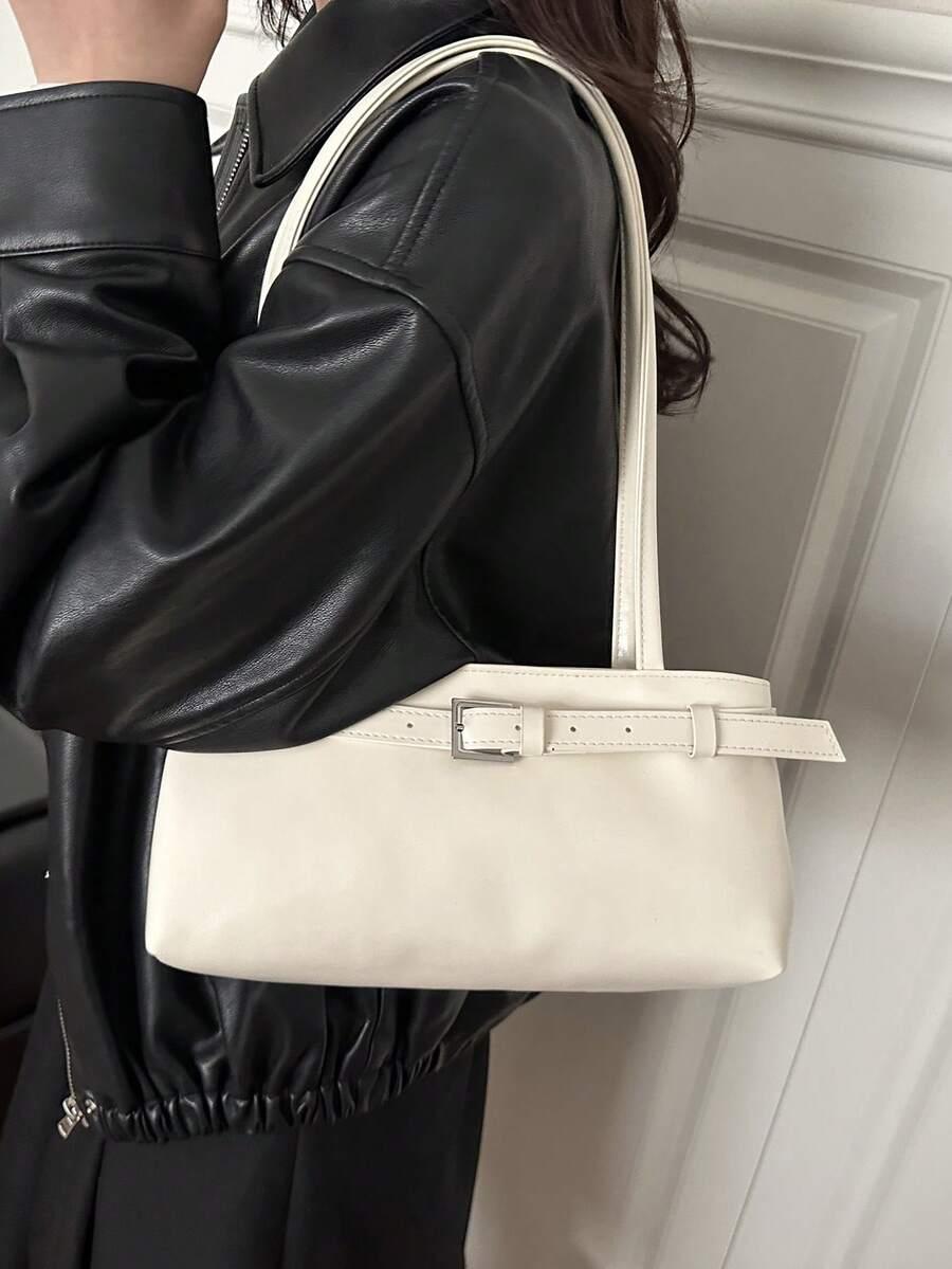 SHEIN KREMOWA TOREBKA NA RAMIĘ S07__27X9X13CM