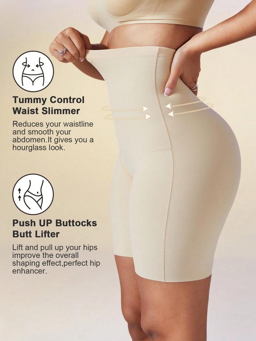 SHEIN BEŻOWE MODELUJĄCE SPODENKI S09__L