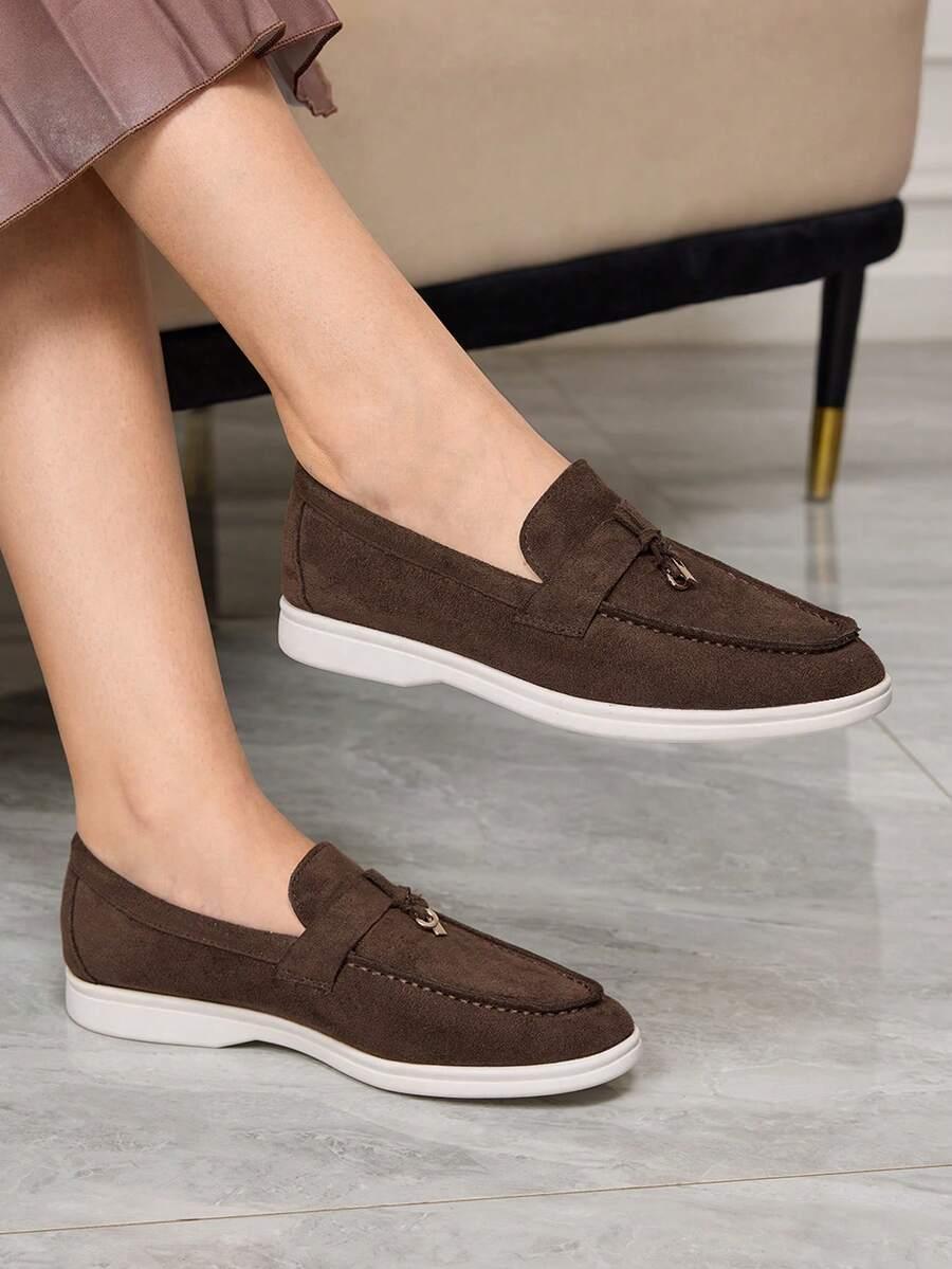 SHEIN BRĄZOWE PÓŁBUTY IMITACJA ZAMSZU S06__39