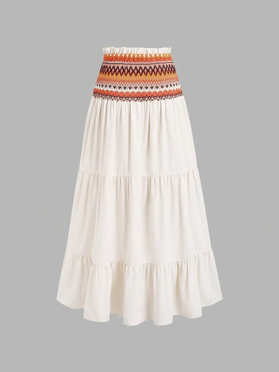SHEIN SPÓDNICA MAXI WZÓR S09__S