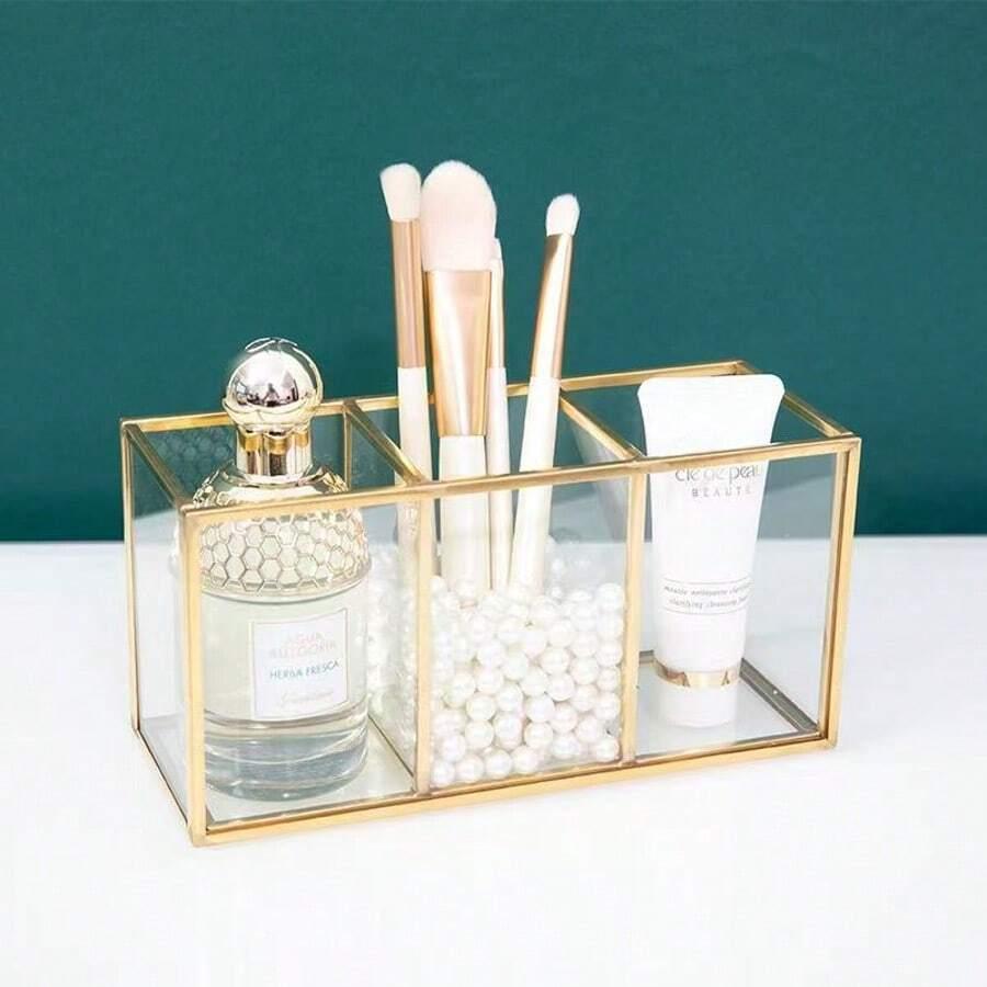 SHEIN ZŁOTY ORGANIZER NA BIURKO S07__20X7X9CM