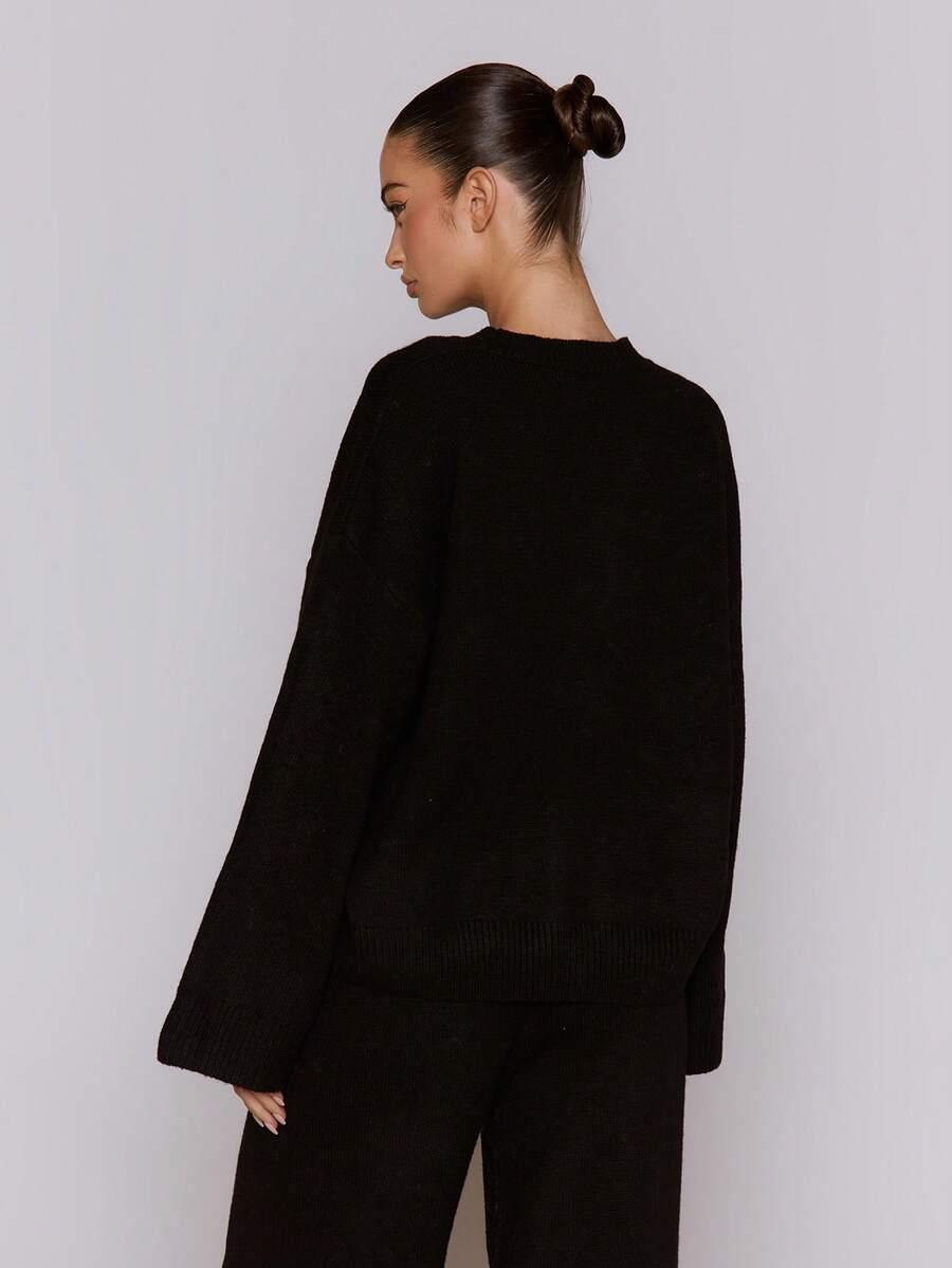MUSERA CZARNY SWETER DŁUGI RĘKAW OVERSIZE S06__XL