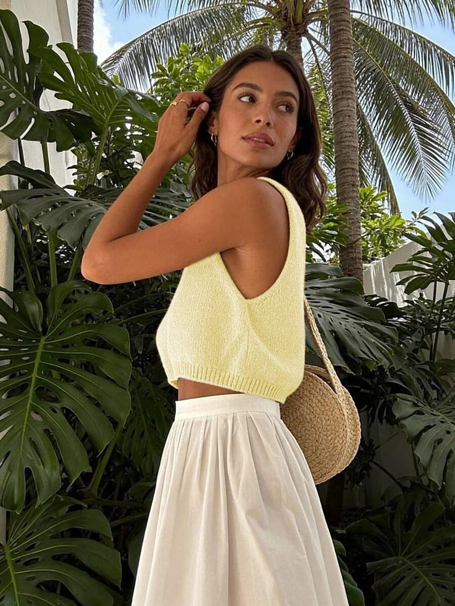 SHEIN DZIANINOWY TOP BEZ RĘKAWÓW PK01__XXL