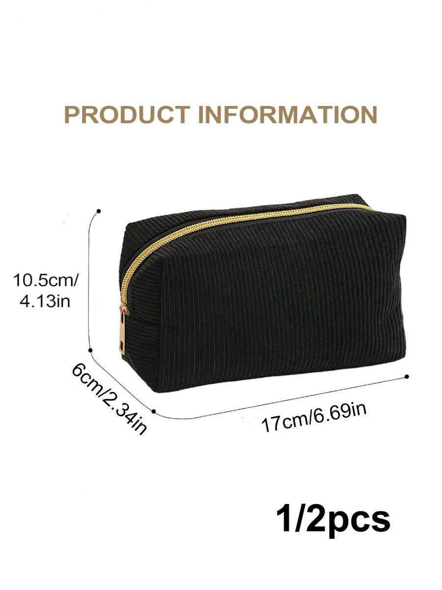 SHEIN CZARNA KOSMETYCZKA ZAMEK S07__17X6X10,5