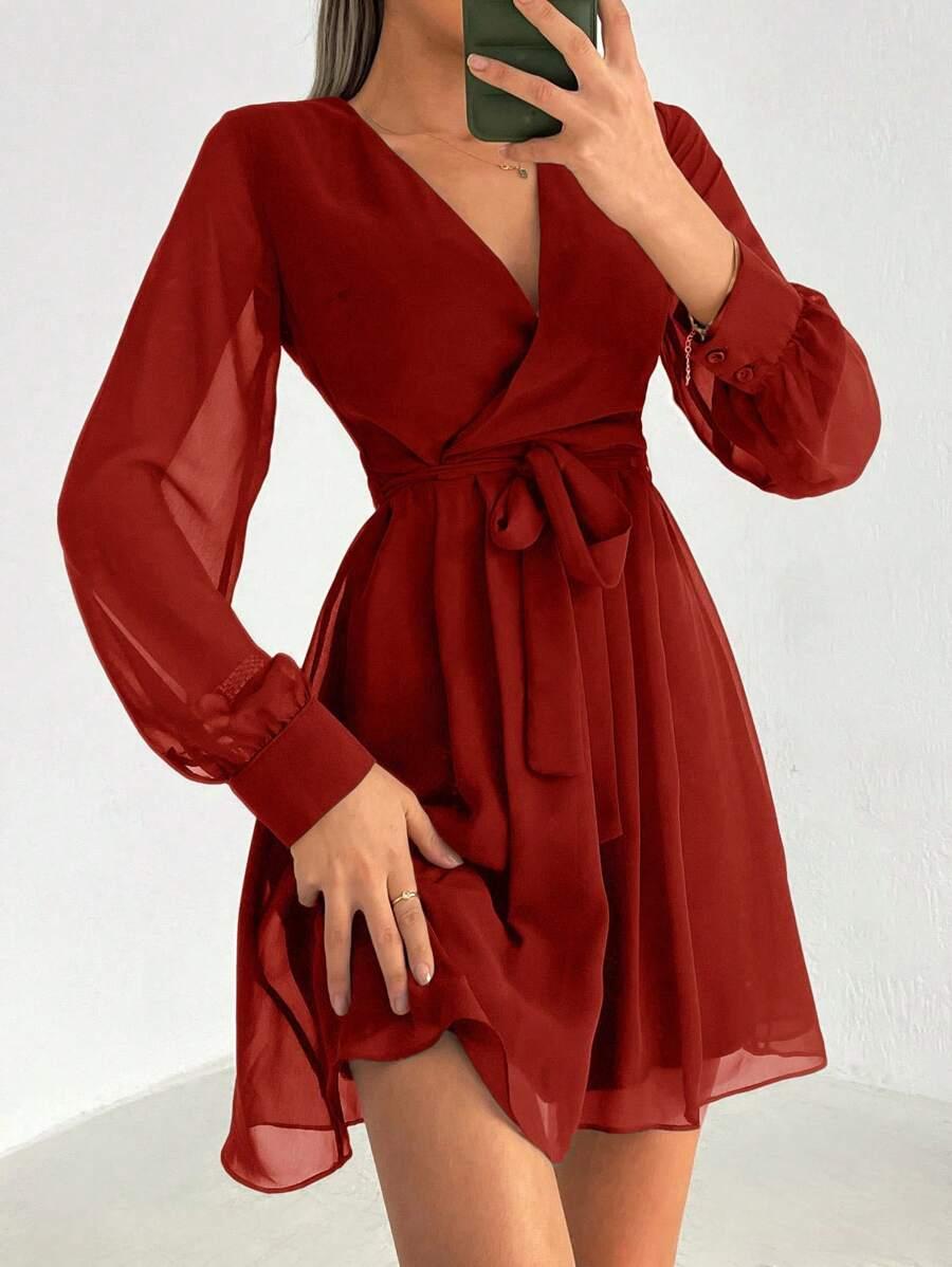 SHEIN POMARAŃCZOWA SUKIENKA PRZED KOLANO S06__S