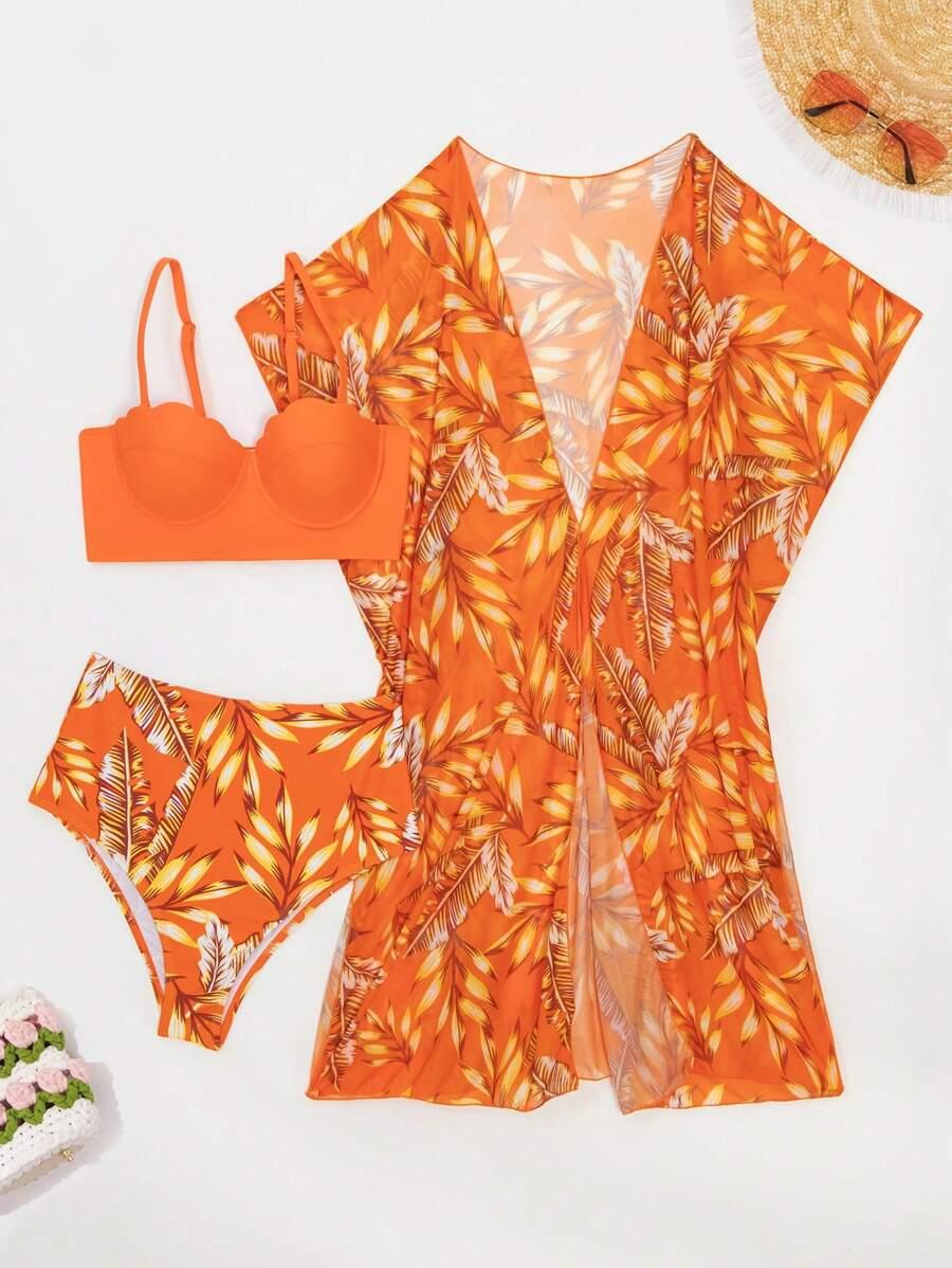 SHEIN DWUCZĘŚCIOWY STRÓJ KĄPIELOWY NARZUTKA KOMPLET S09__M