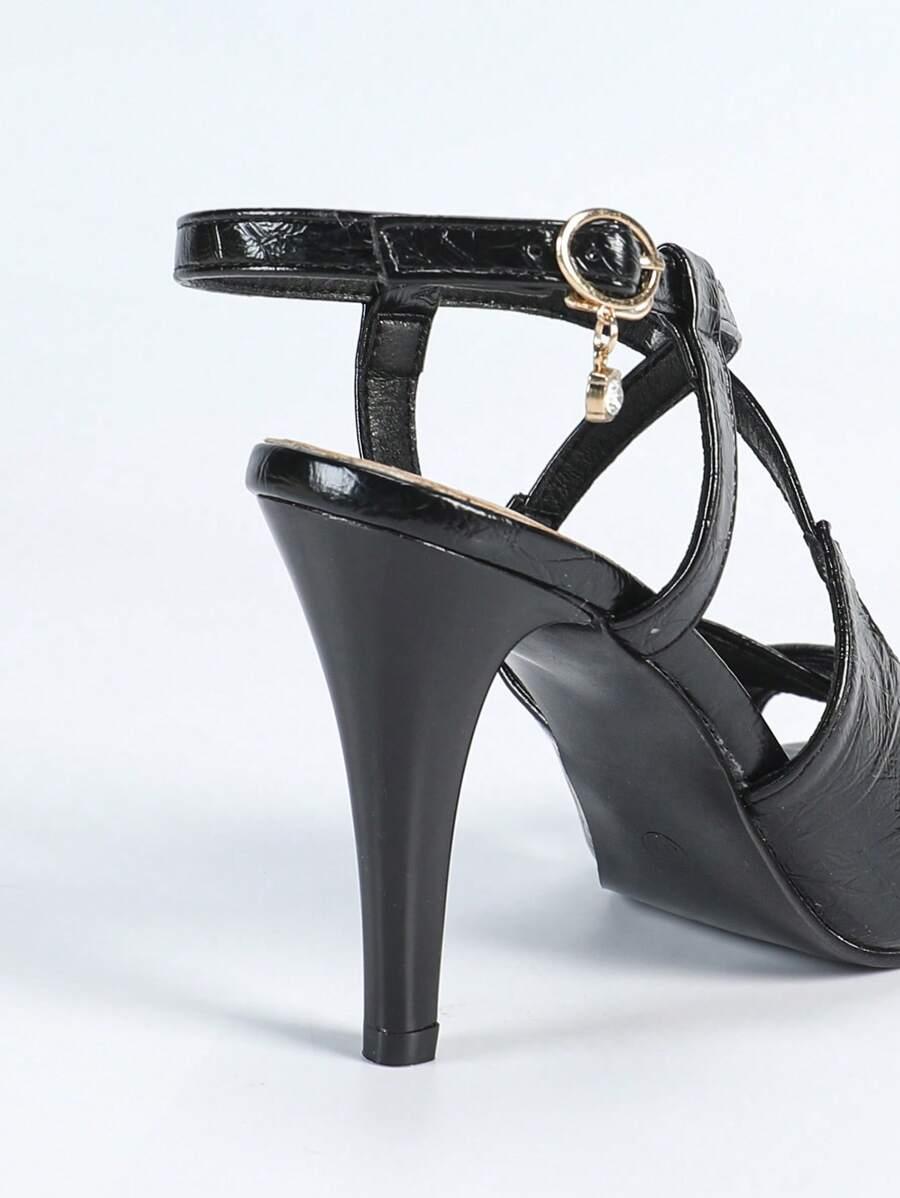 SHEIN CZARNE SANDAŁY WYCIĘCIA PK01__36