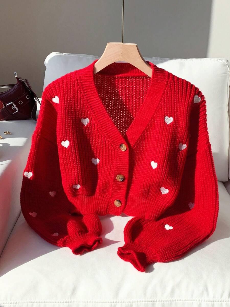 SHEIN CZERWONY ROZPINANY SWETER S06__XXL