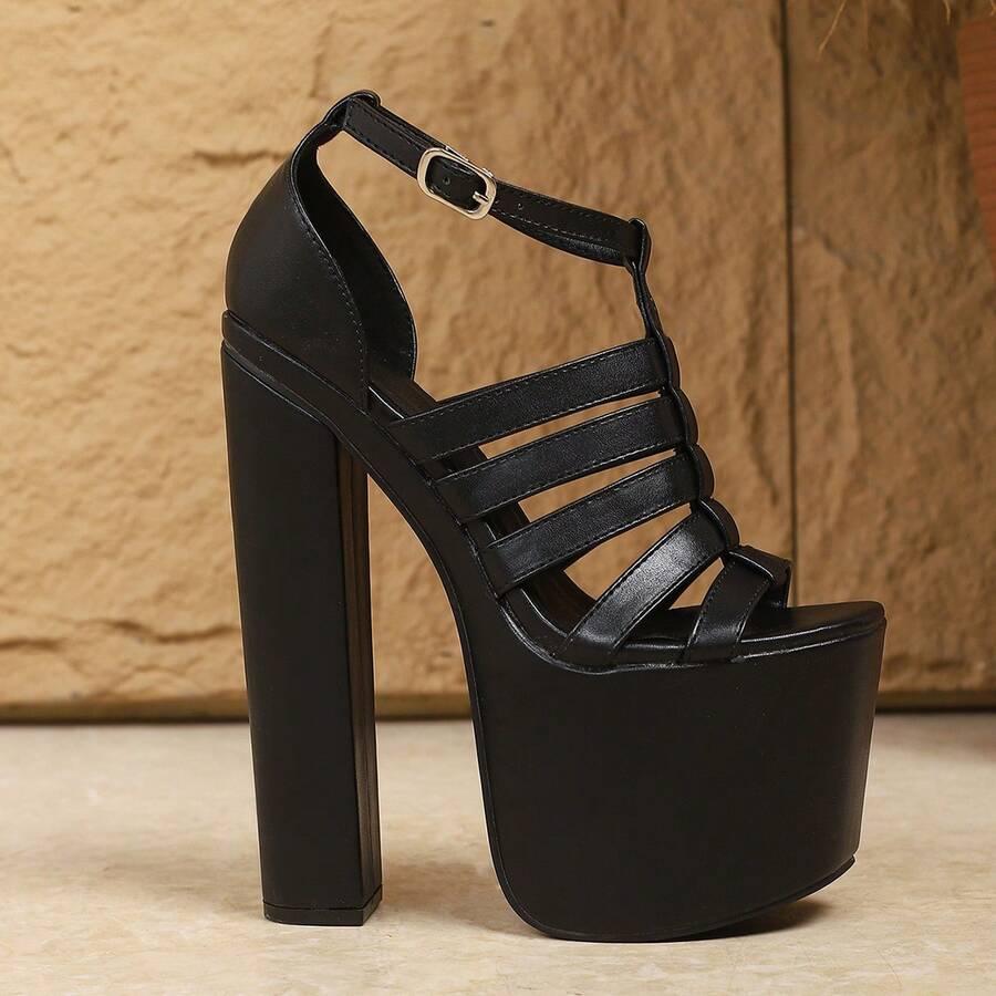 SHEIN CZARNE SANDAŁY OBCAS S06__35