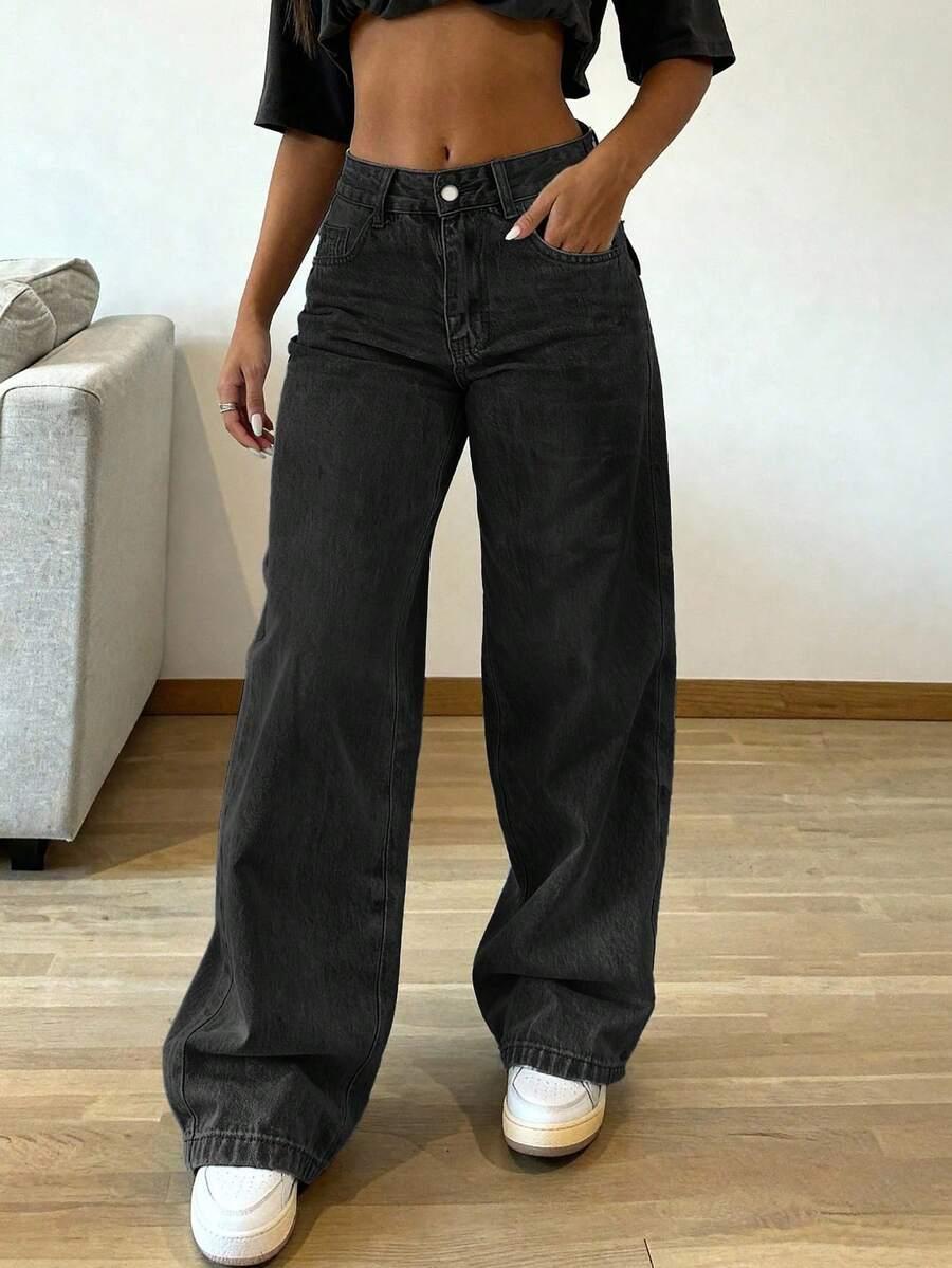 SHEIN CZARNE SPODNIE JEANS S09__L