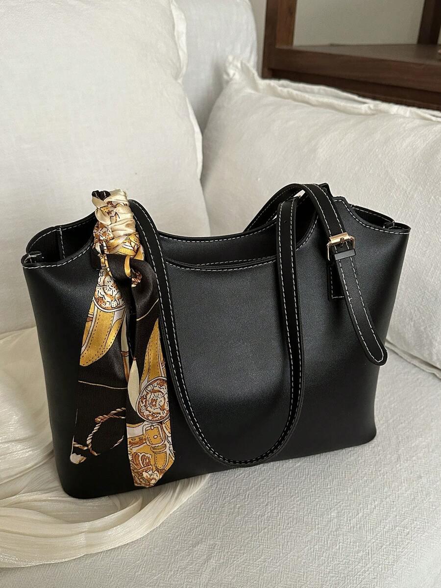 SHEIN CZARNA TORBA CHUSTA S07__30,5X24,5