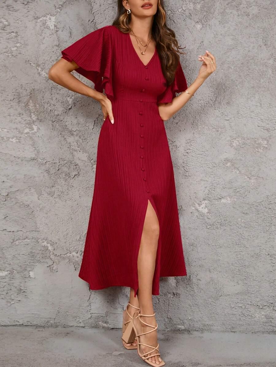 SHEIN CZERWONA MIDI SUKIENKA S06__M