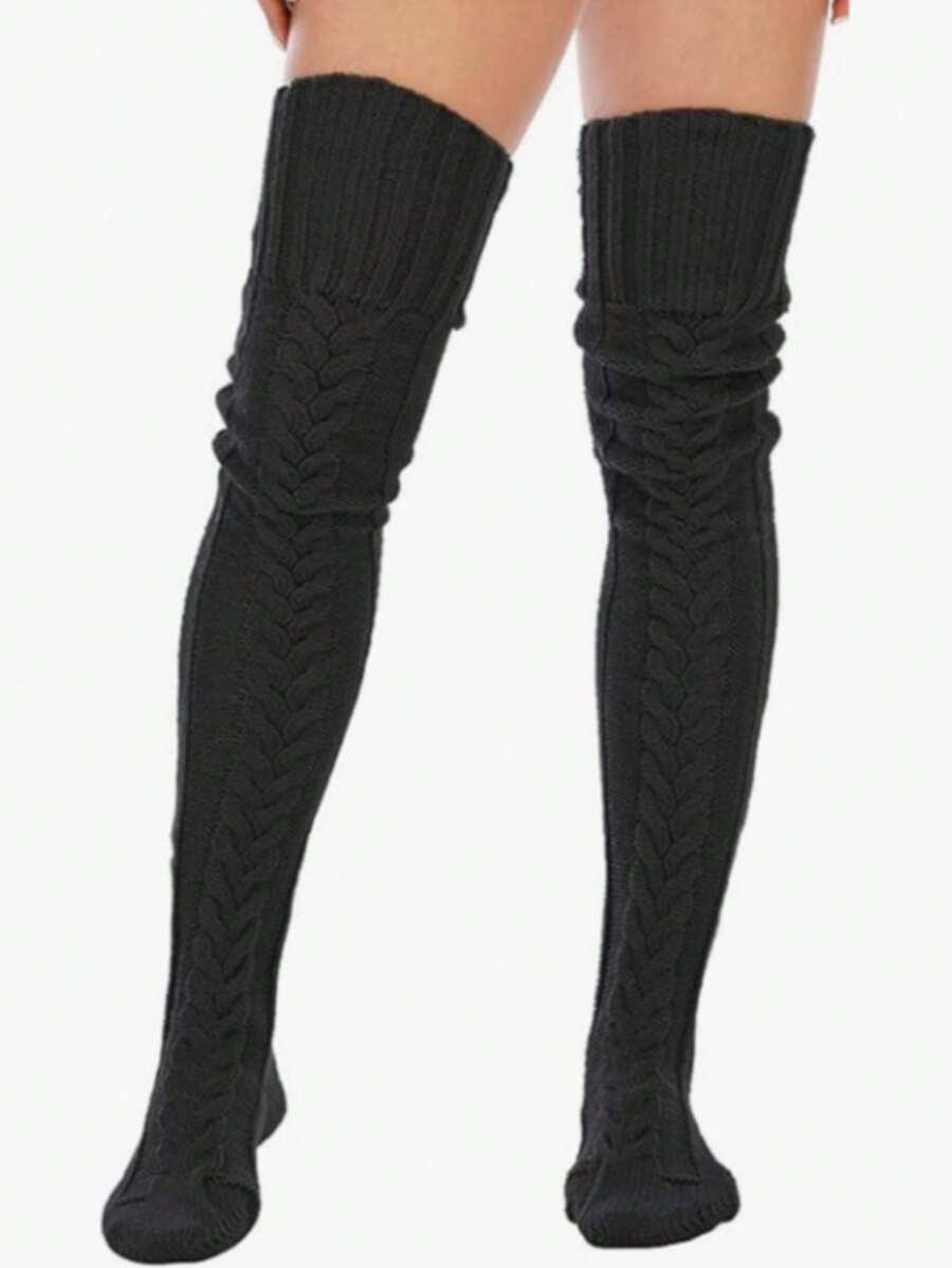 SHEIN CZARNE DZIANINOWE ZAKOLANÓWKI W01__36-38
