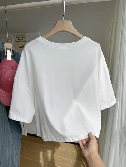 SHEIN BIAŁY T-SHIRT OKRĄGŁY DEKOLT S06__XXL