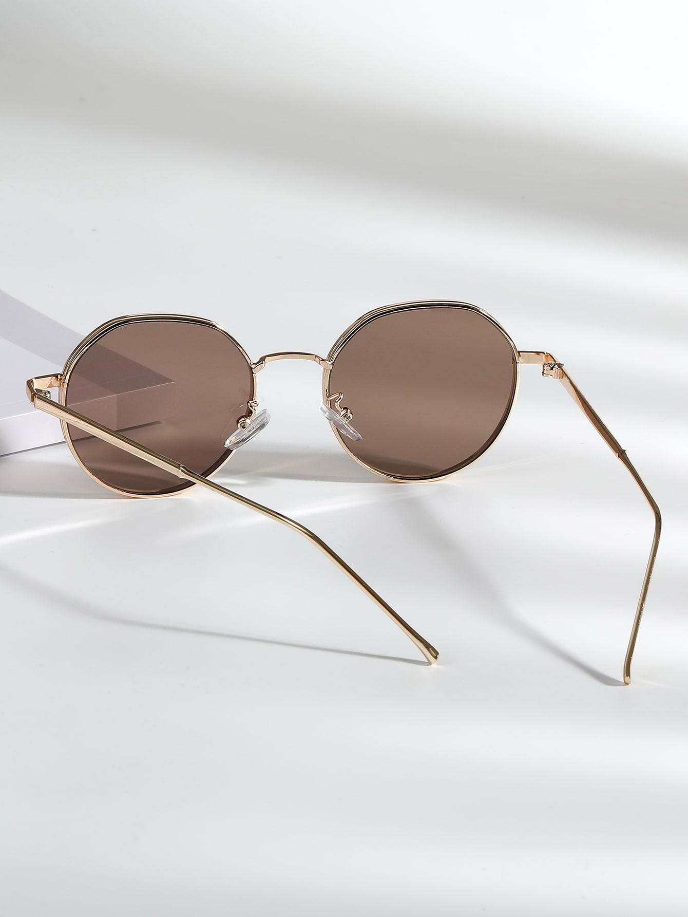SHEIN ZŁOTE OKULARY PRZECIWSŁONECZNE S07