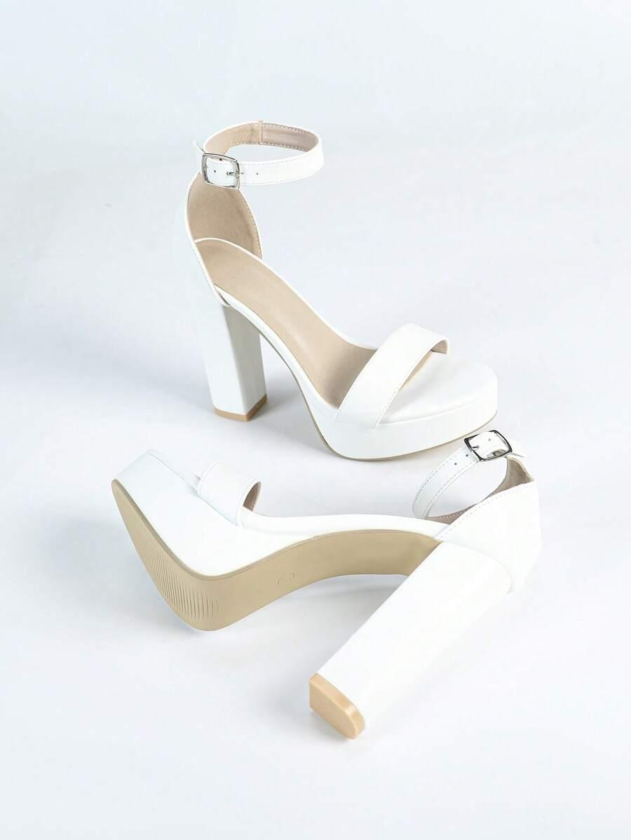SHEIN BIAŁE SANDAŁY OBCAS SŁUPEK S06__36,5