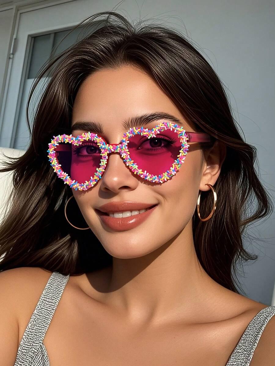 SHEIN RÓŻOWE OKULARY PRZECIWSŁONECZNE S07