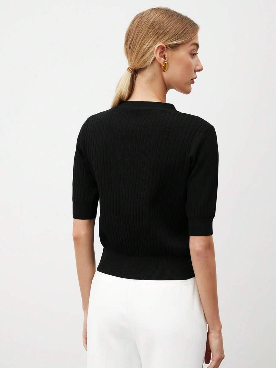 SHEIN DZIANINOWA BLUZKA GUZIKI S06__M