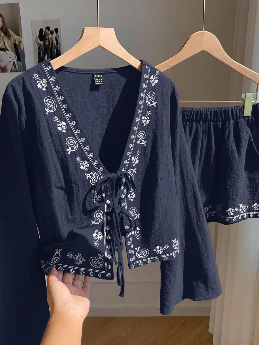 COMFORTCANA KOMPLET BLUZKA SPODENKI WZÓR S06__M