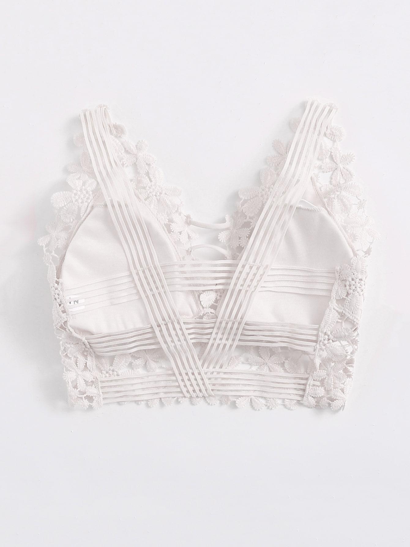 SHEIN BIAŁY BIUSTONOSZ KWIATY S09__M