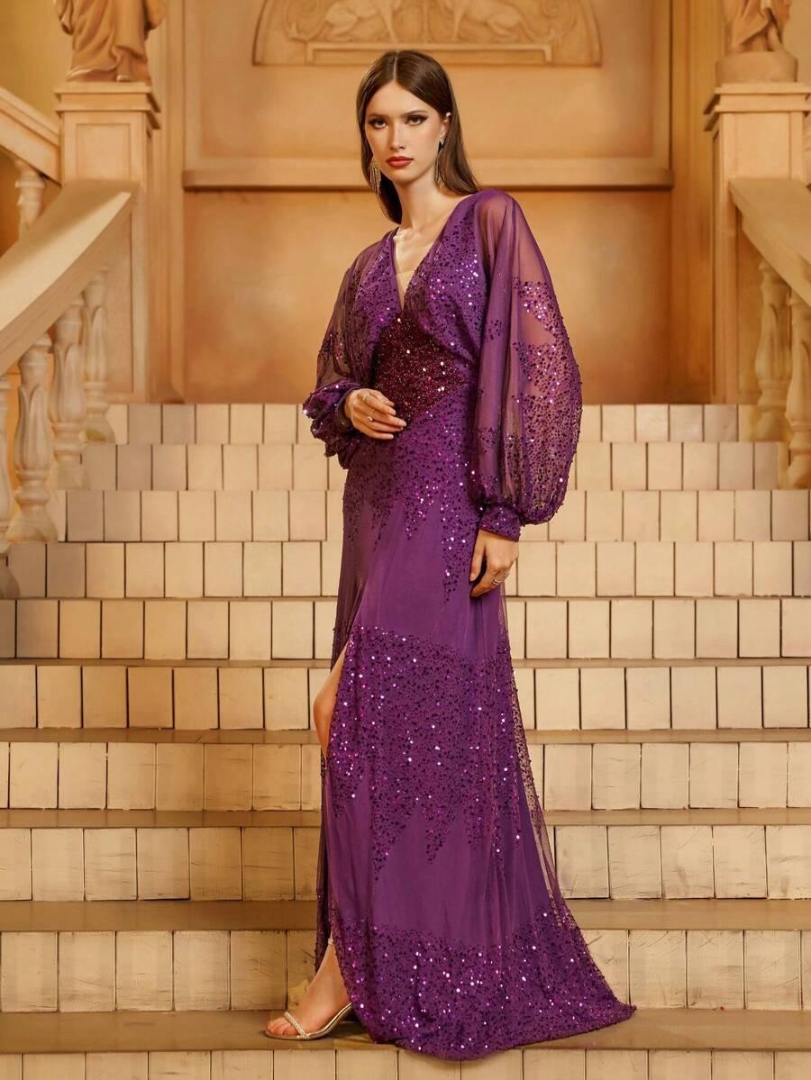 MISSORD FIOLETOWA MAXI SUKIENKA S06__XXL