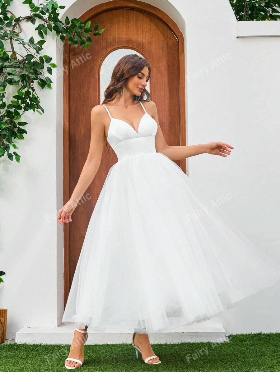 SHEIN SUKNIA ŚLUBNA NA RAMIĄCZKACH TIUL S06__42