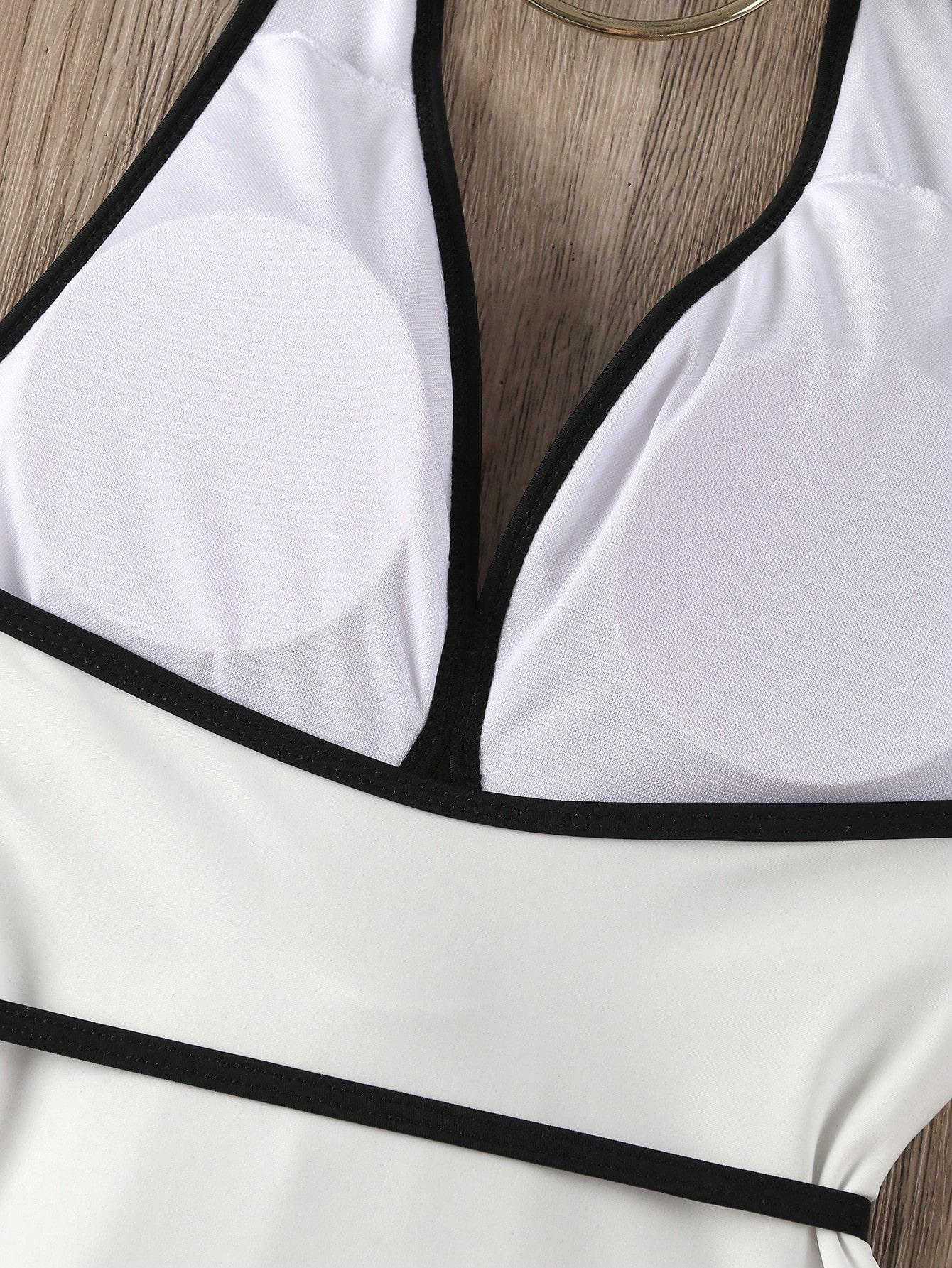 SHEIN JEDNOCZĘŚCIOWY STRÓJ KĄPIELOWY KWIATEK S09__M
