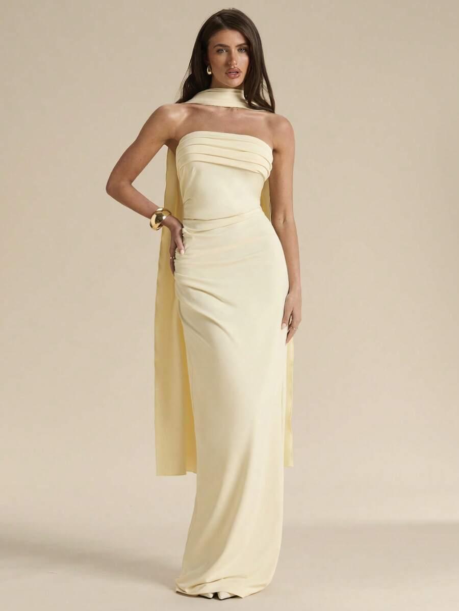 SHEIN ŻÓŁTA MAXI SUKIENKA S06__XS