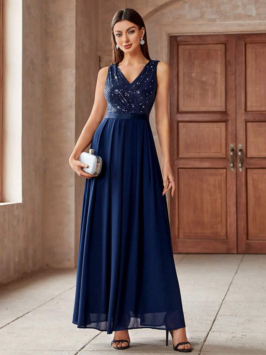 SHEIN GRANATOWA MAXI SUKIENKA S06__XXL