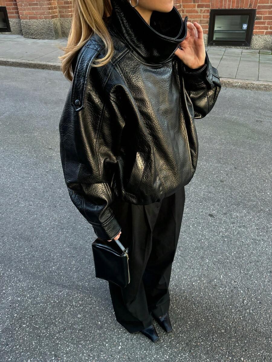 SHEIN CZARNA KURTKA IMITACJA SKÓRY S06__XS