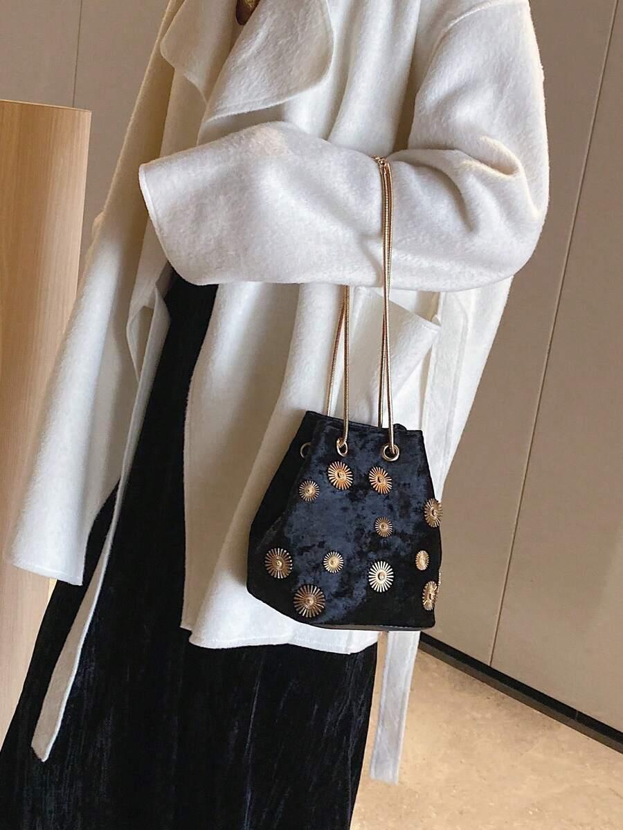 SHEIN CZARNA TOREBKA ŁAŃCUSZEK S07__6X15