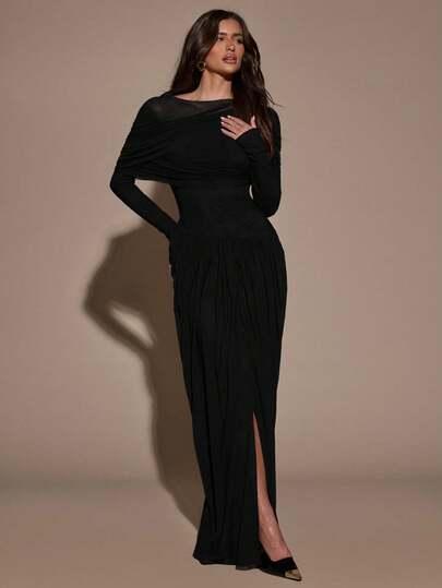 SHEIN CZARNA SUKIENKA MAXI S06__L