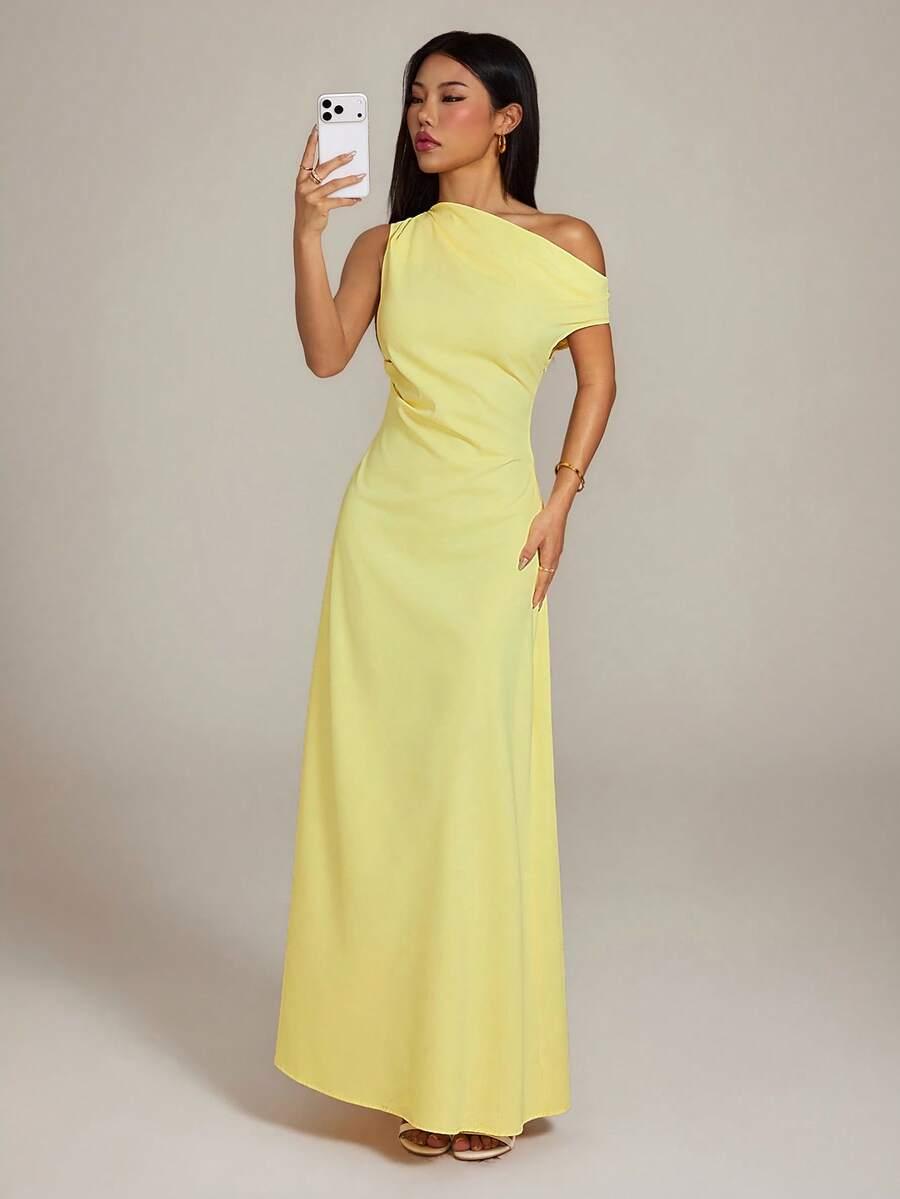 SHEIN ŻÓŁTA MAXI SUKIENKA S06__S