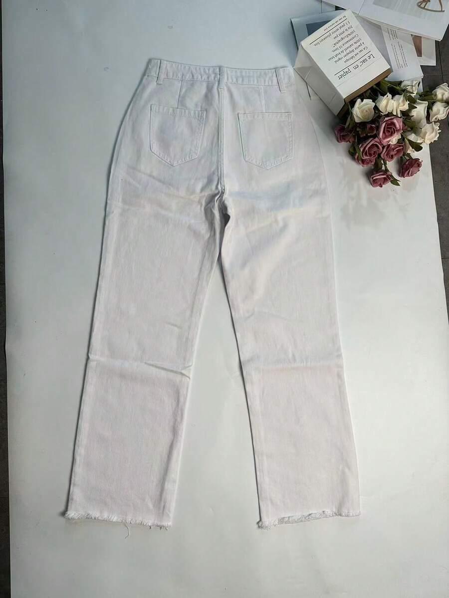 SHEIN BIAŁE SPODNIE JEANS
