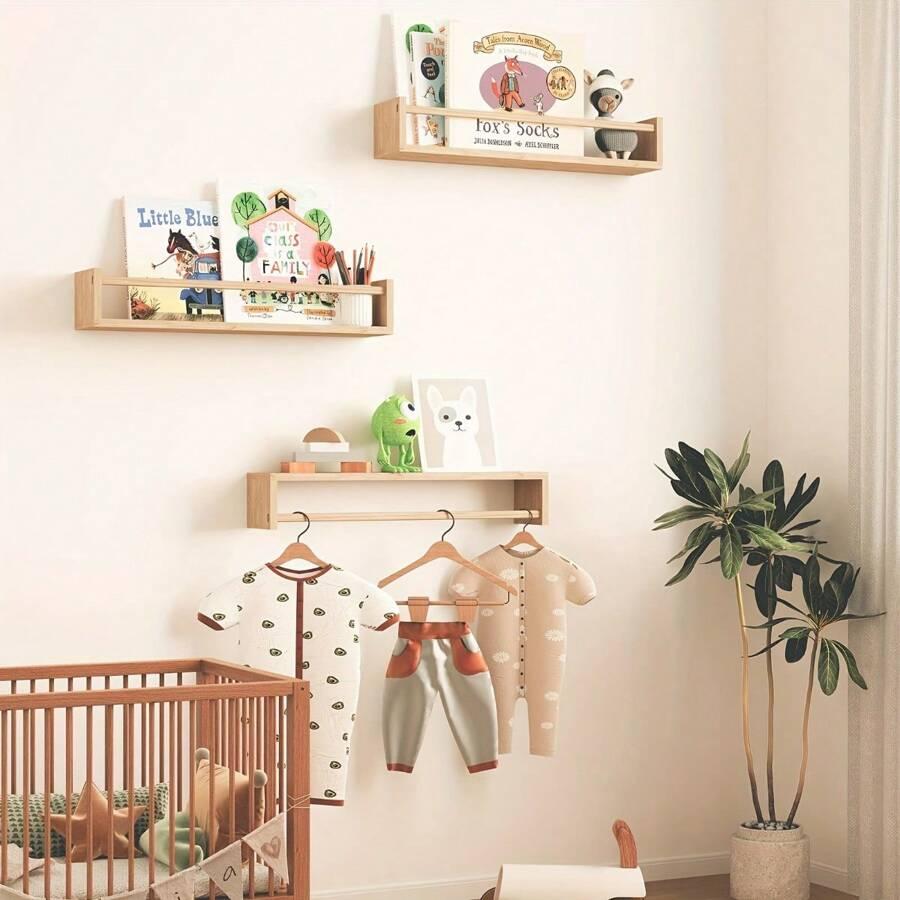 SHEIN DREWNIANA PÓLKA ŚCIENNA S07__42X10X10CM