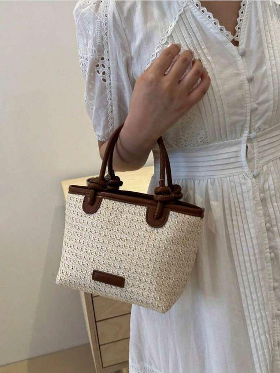 SHEIN TOREBKA IMITACJA SŁOMY 15X18CM