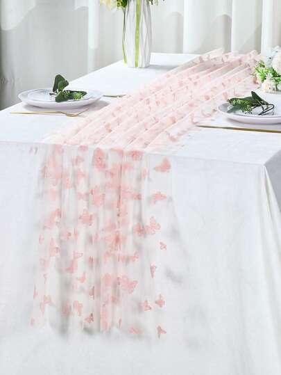 SHEIN RÓŻOWY BIEŻNIK NA STÓŁ S07__75X180CM