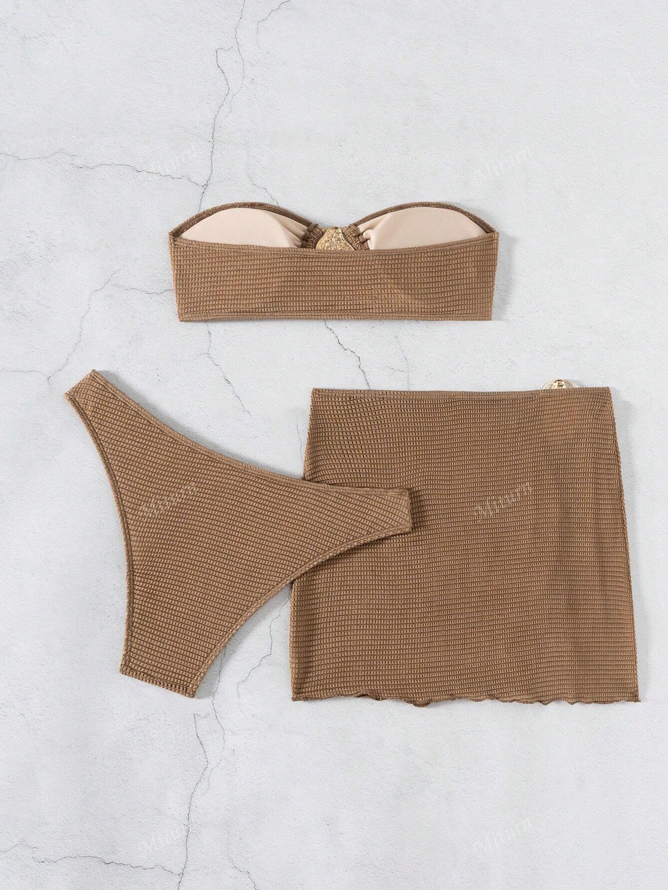 SHEIN DWUCZĘŚCIOWY STRÓJ KĄPIELOWY SPÓDNICA KOMPLET S09__L