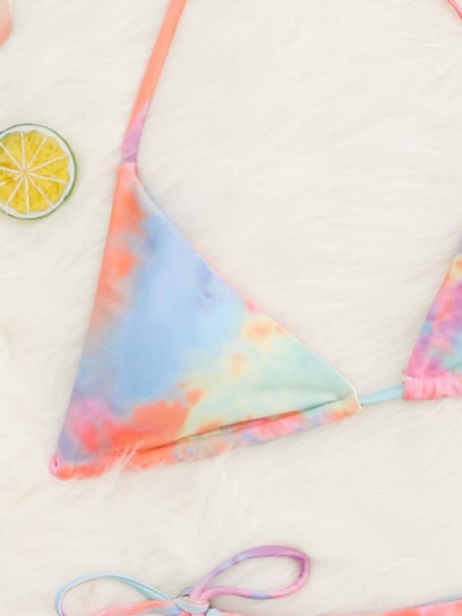SHEIN DWUCZĘŚCIOWY STRÓJ KĄPIELOWY TIE DYE PK01__XS