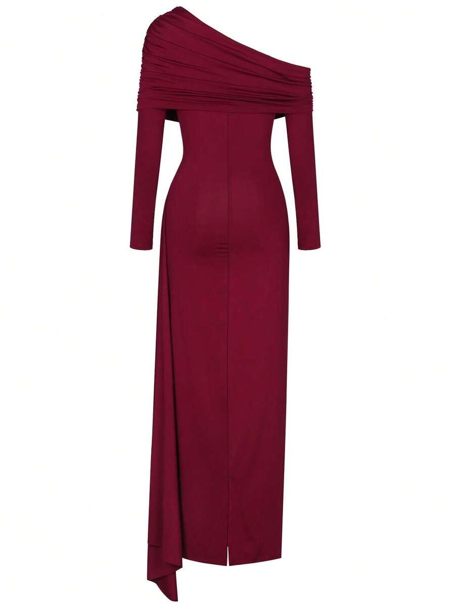 SHEIN BORDOWA MAXI SUKIENKA S06__S