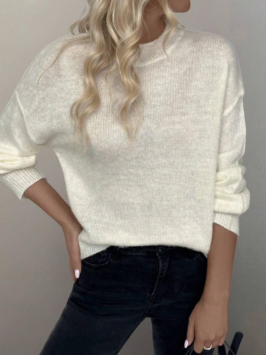 SHEIN KREMOWY SWETER CASUAL S06__M