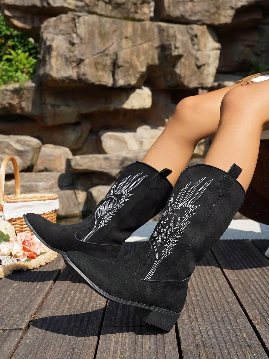 SHEIN CZARNE KOZAKI KOWBOJKI W01__40,5
