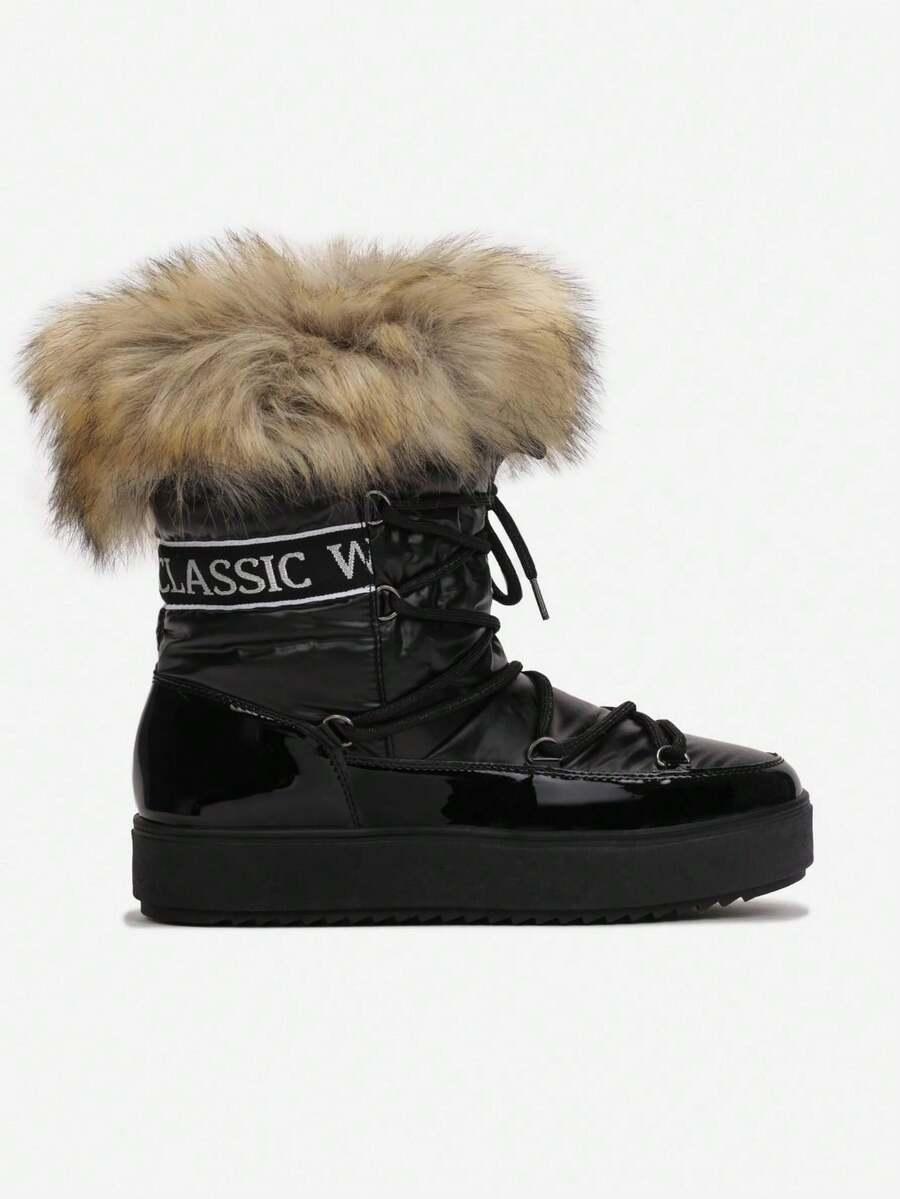 SHEIN CZARNE ŚNIEGOWCE SZTUCZNE FUTRO W01__38