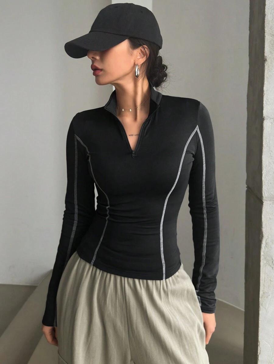 SHEIN BLUZKA DŁUGI RĘKAW ZAMEK S06__XL