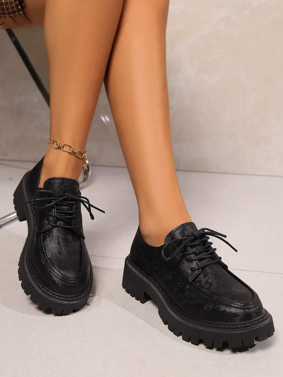 SHEIN CZARNE SZNUROWANE PÓŁBUTY S06__39,5